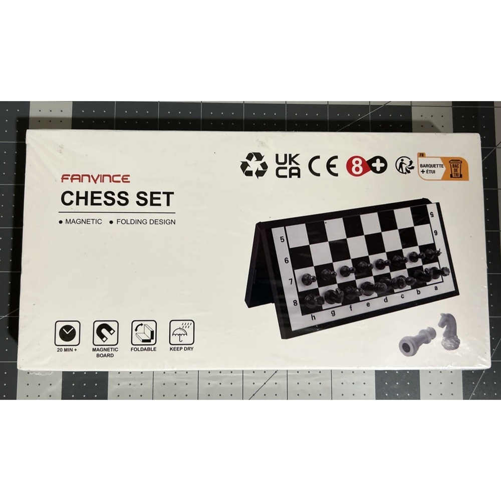 NEW! Magnetic Travel Chess Set with Folding Chess Board by Fanyince - Ages 8+